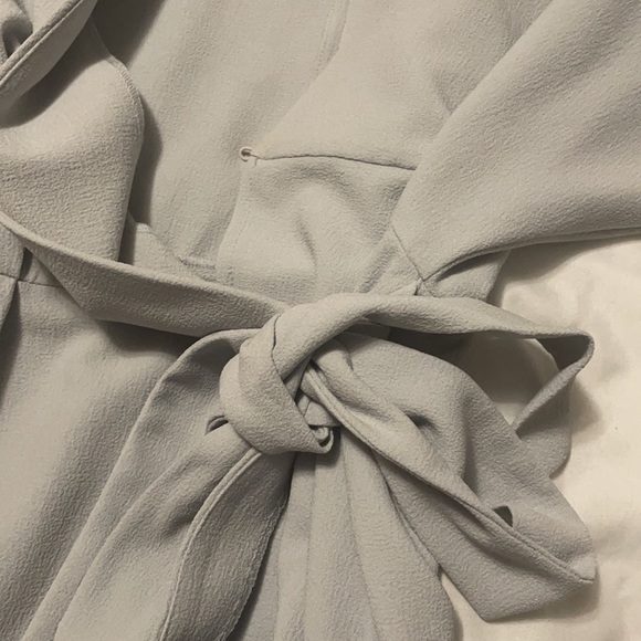 Topshop dusty mint blue color midi wrap surplice crepe dress - Picture 5 of 5